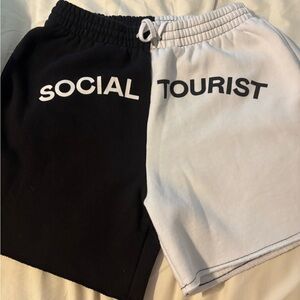 Social Tourist Women's Black and White Athletic Shorts